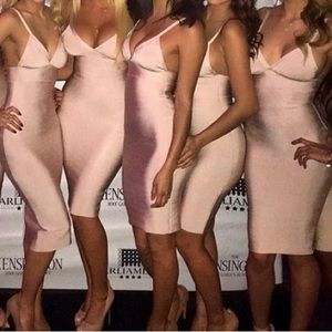 Immacul8 Baby Pink Bandage Bodycon Dress